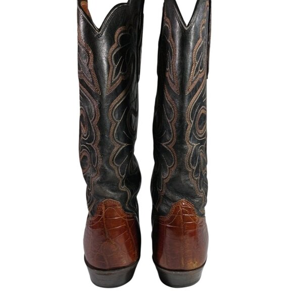 VTG El Dorado Alligator Cowboy Boots Womens Sz 8.5 Handmade Exotic Embroidered - Picture 4 of 8